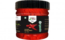 Organic LRM Cold Grinded Red Chili Powder   Glass Jar  250 grams